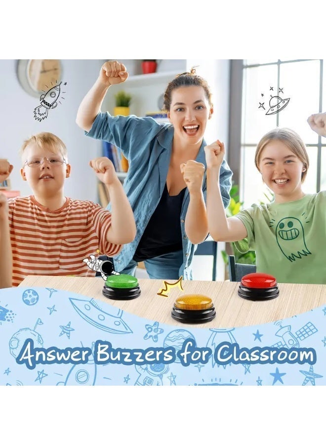 4 Pack Answer Buzzers for Classroom Games, Pet Training & Family Fun – Loud Built-in Sound, Multiple Colors – Interactive Learning Tool for Kids & Teachers - Image 2